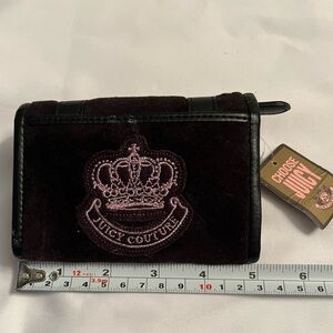 Juicy Couture Velour Crown Logo Wallet blk vintage‎ keychain Y2K nostalgia retro